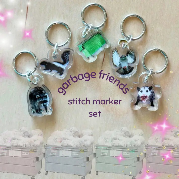 Trash Friends Stitch Markers