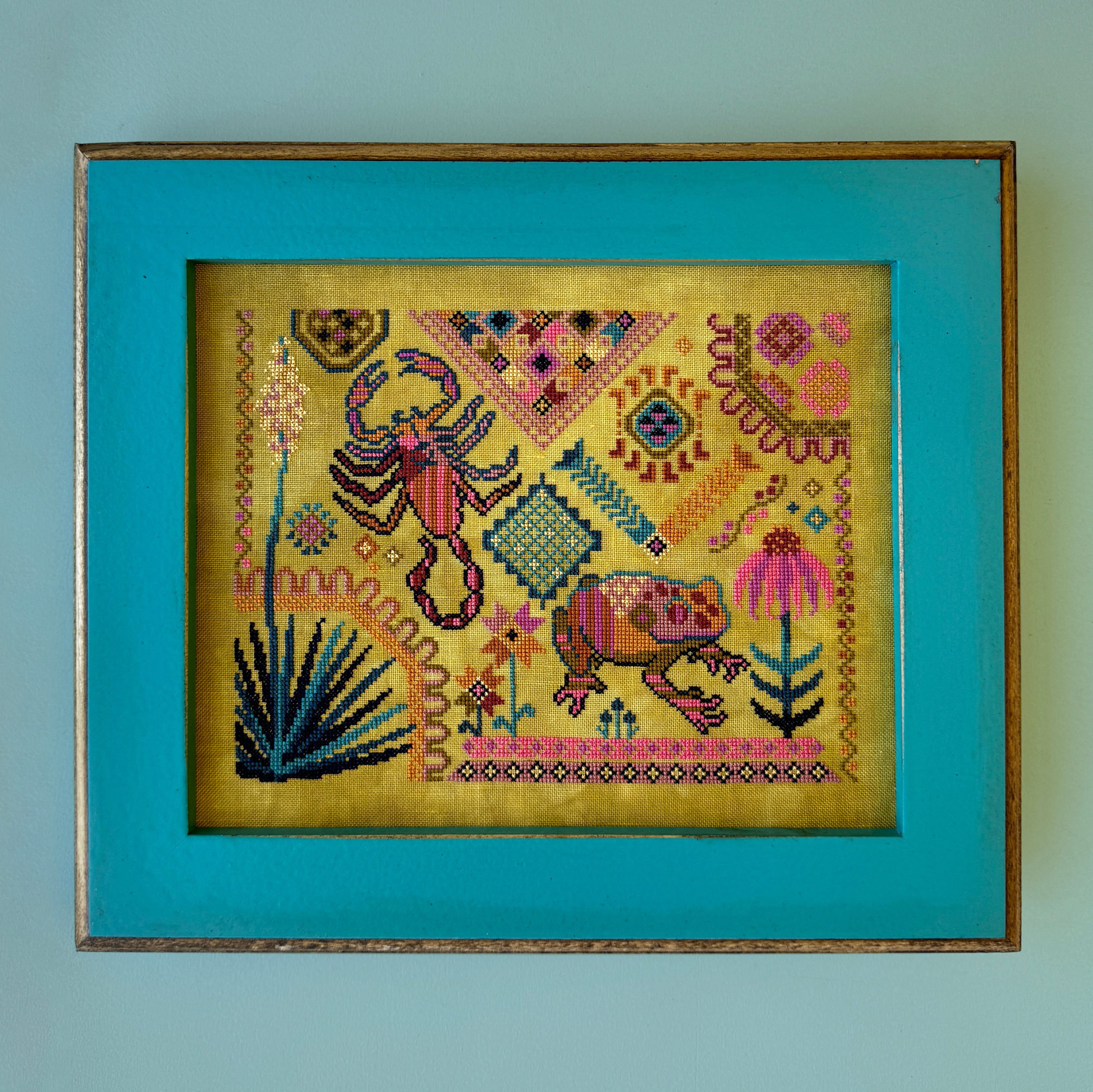 The Scorpion and the Frog Cross Stitch Pattern