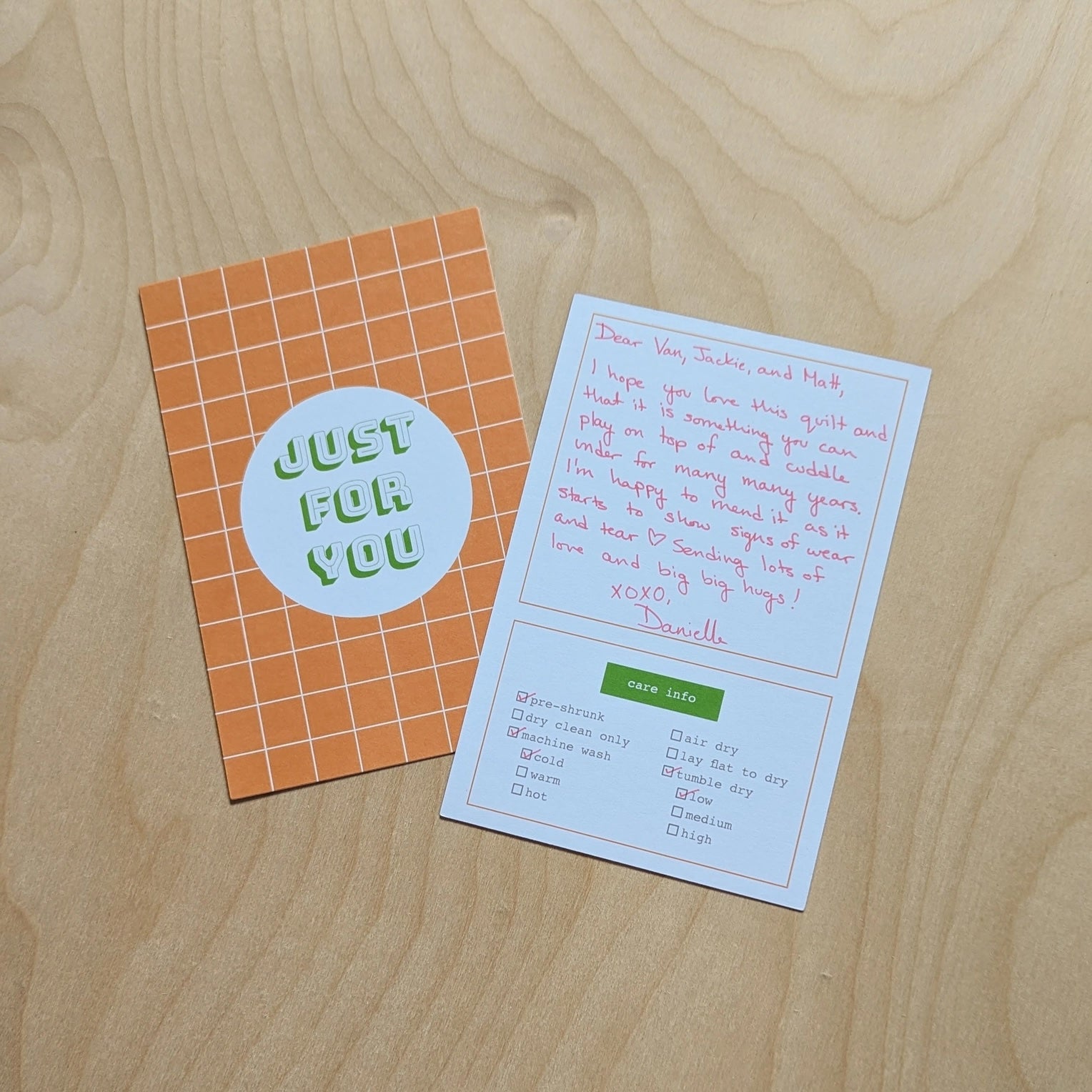Gift Tags with Care Instructions